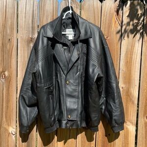 🔥 Take 50% OFF- Scorpio USA Double Collar Black Faux Leather Jacket, Size-…
